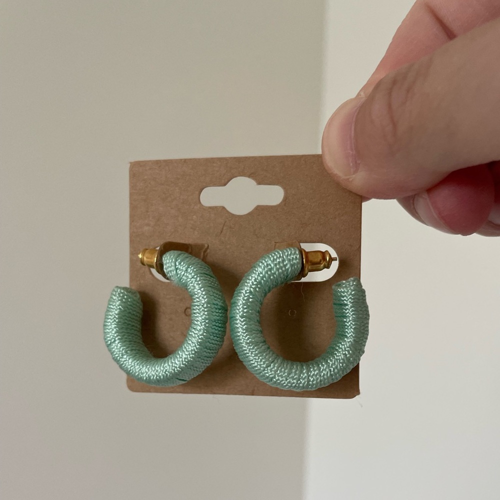 Threaded Hoop Earrings - Picture 2 of 2